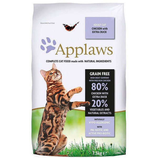 Applaws Cat | sucha karma dla kota z wysoką zawartością mięsa | kurczak i kaczka | 7,5kg, DLZAPWKSK0007