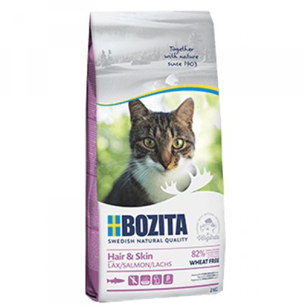 Bozita Hair & Skin Wheat free Salmon - sucha karma dla kotów z problemami ze skórą i sierścią | 400g, DLZBZTKSK0019