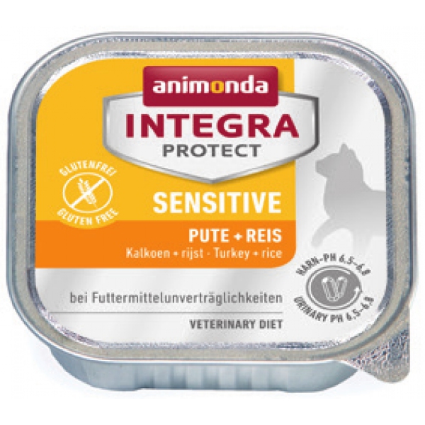 Animonda Integra Protect Sensitive Cat  indyk z ryżem tacka 100g, DLZANMKMK0112