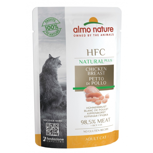 Almo Nature HFC Natural Plus Cat z piersią z kurczaka 55g, DLZATUKMK0036