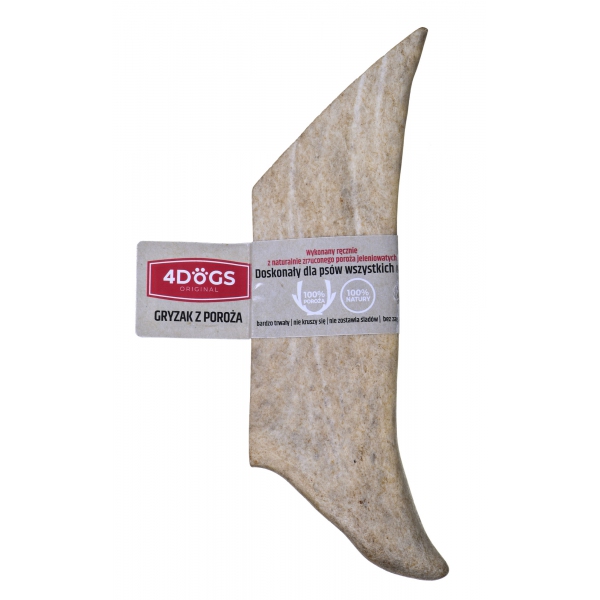 4Dogs - gryzak z poroża daniela hard L 16-19 cm (Pies 15-35 kg), DLZ4DOKSP0020