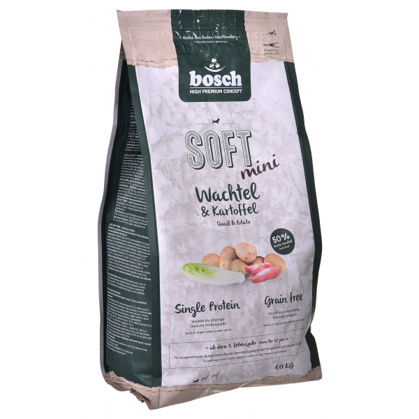 Bosch SOFT Mini dla psów małych ras | z przepiórką i ziemniakami | 1kg, DLZBOCKSP0038