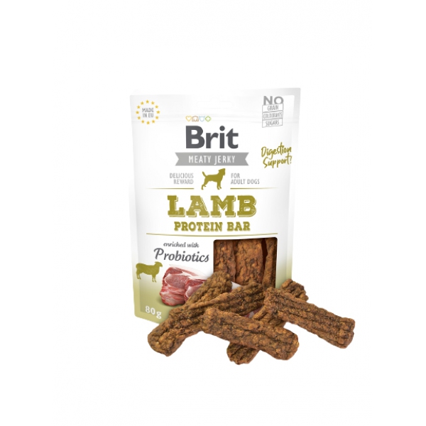 Brit  Jerky Lamb Protein Bar - Jagnięcina - przysmak dla psa - 80g, DLZRITKSP0021