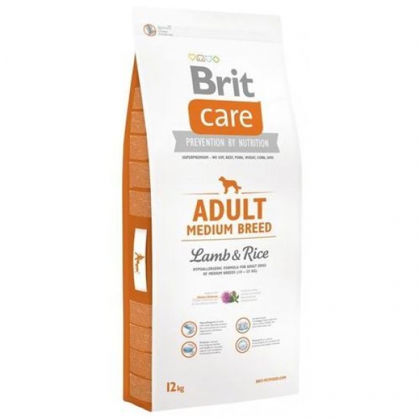 Brit Care Dog ADULT Medium Breed Lamb & Rice 12+2kg, DLZRITKSP0086
