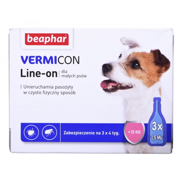 Beaphar krople przeciw pasożytom KLESZCZE PCHŁY  dla psa 3x1,5ml, DLZBEPHIP0063
