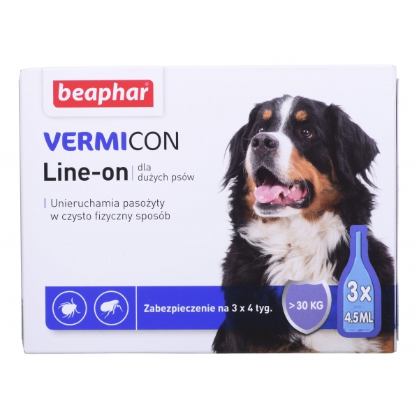 Beaphar krople na kleszcze i pasożyty dla psa od 30kg 3x4,5ml, DLZBEPHIP0065