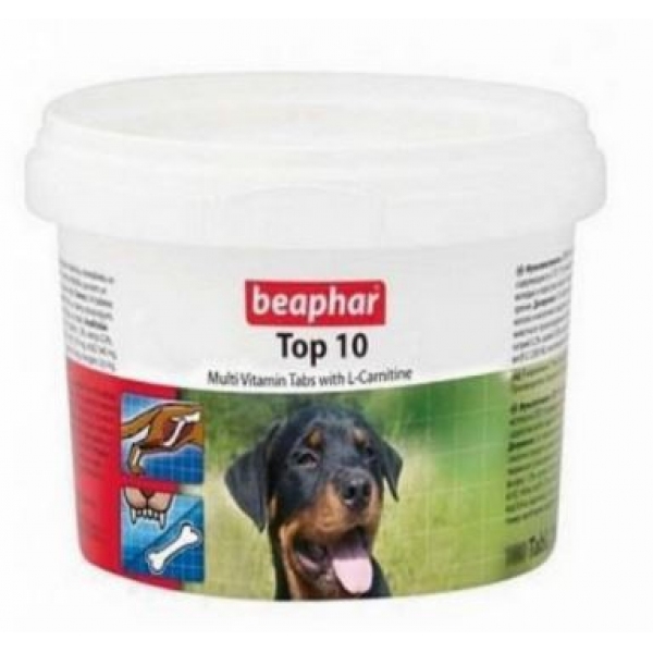 Beaphar Multiwitaminy Top 10 L-karnityna dla psa 750tabl, DLZBEPHIP0100