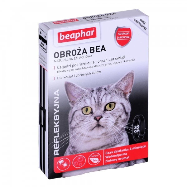 Beaphar obroża na kleszcze wodoodporna dla kociąt i kotów | 35cm, DLZBEPSMY0002