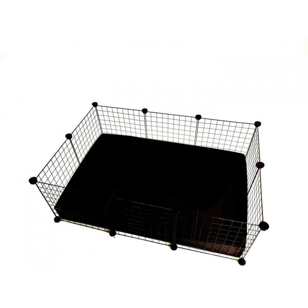 C&C Klatka modułowa dla świnki morskiej, królika, jeża 110x75 cm (3x2) - czarna, DLZCDCKLA0004