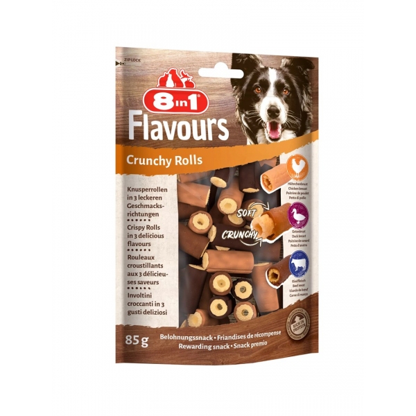 8in1 Przysmak dla psa Flavours Crunchy Rolls 85g, DLP8N1PRZ0002
