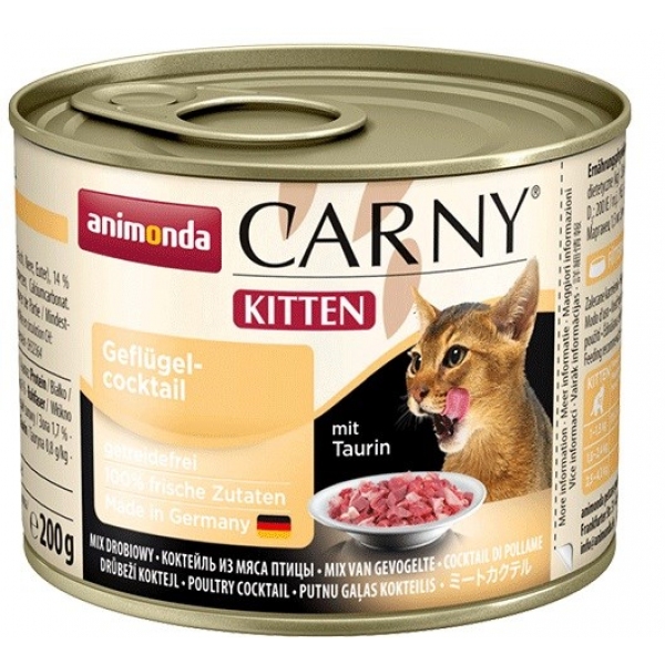 ANIMONDA Carny Kitten smak: wołowina i serca indyka 200g, DLKANMKAM0003
