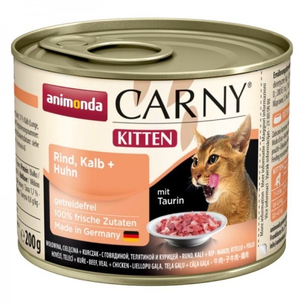 Animonda Carny Kitten wołowina, cielęcina i kurczak 200g, DLKANMKAM0007