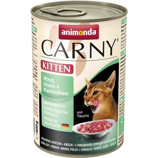 ANIMONDA Carny Kitten smak: wołowina, kurczak i królik 400g, DLKANMKAM0009