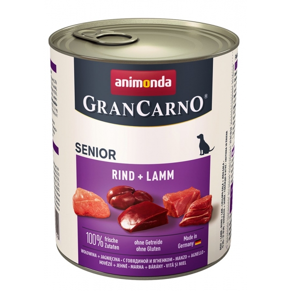 ANIMONDA GranCarno Senior smak: wołowina i jagnięcina - puszka 800g, DLZANMKMP0068