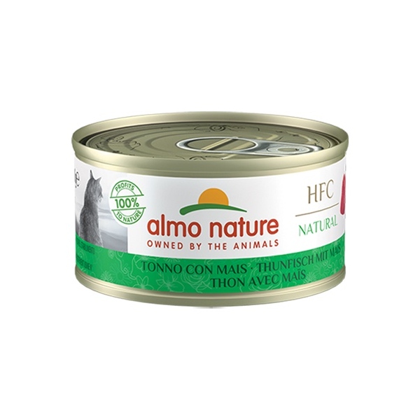 Almo Nature HFC Natural Cat z tuńczykiem i kukurydzą 70g, DLZATUKMK0031