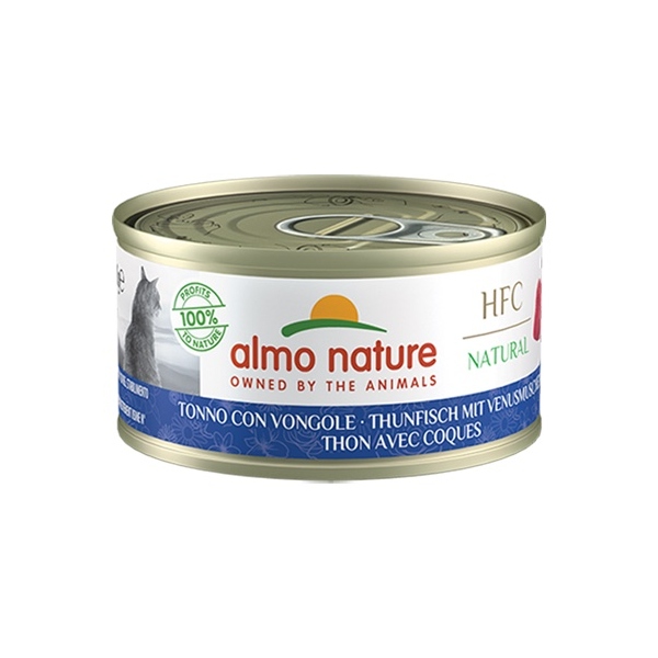 Almo Nature HFC Natural Adult | Puszka z tuńczykiem i małżami | 70g, DLZATUKMK0070