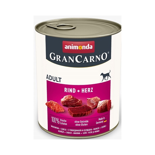 Animonda Grancarno Adult wołowina, serca puszka 800g, DLZANMKMP0035