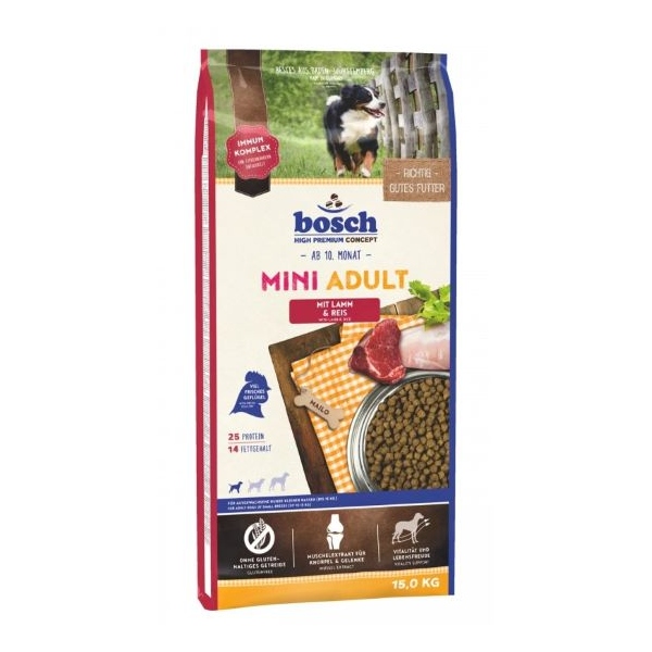 Bosch MINI ADULT z jagnięciną i ryżem 15kg, AMABEZKAR2194