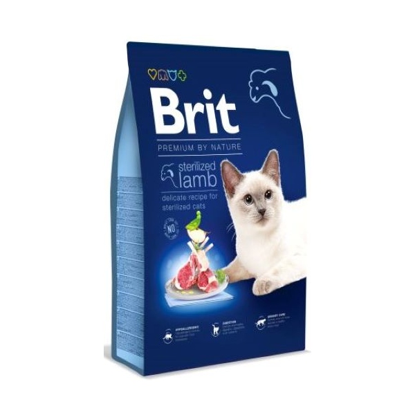 Brit  Dry Premium | Sterilized z jagnięciną 8kg, DLZRITKSK0068