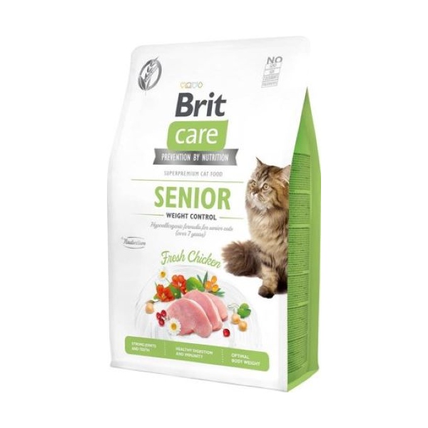 Brit Care Cat SENIOR Weight Control Grain-Free Chicken 2kg, DLKRITKAS0027