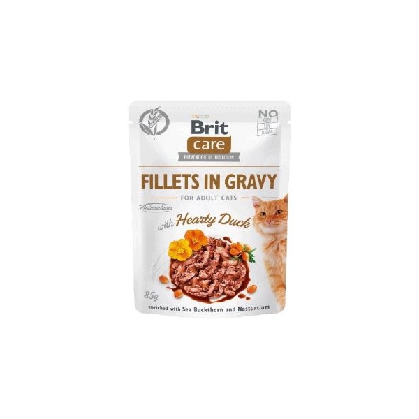 Brit Care Cat | Fillets in Gravy with Hearty Duck 85g, DLZRITKMK0021