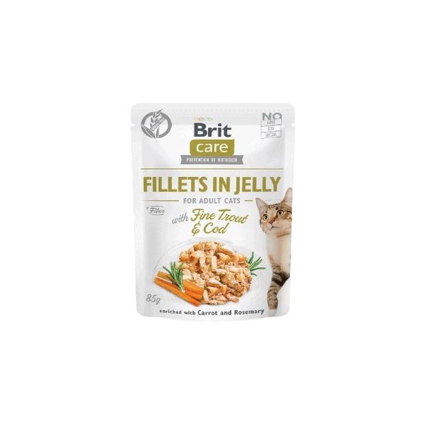 Brit Care Cat | Fillets in Jelly with Fine Trout & Cod 85g, DLZRITKMK0027