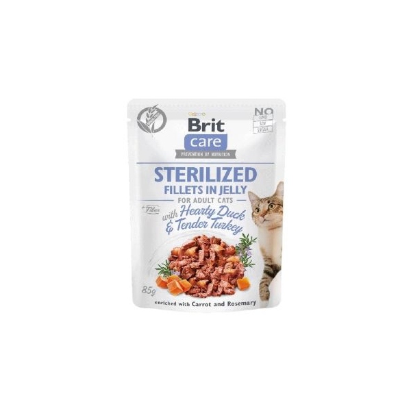 Brit Care Cat | Fillets in Jelly with Duck & Turkey STERILIZED 85g, DLZRITKMK0029
