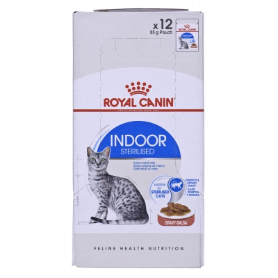 Royal Canin FHN Indoor Sterilised | Saszetka - kawałki w sosie | 12x85g, DLZROYKMK0074