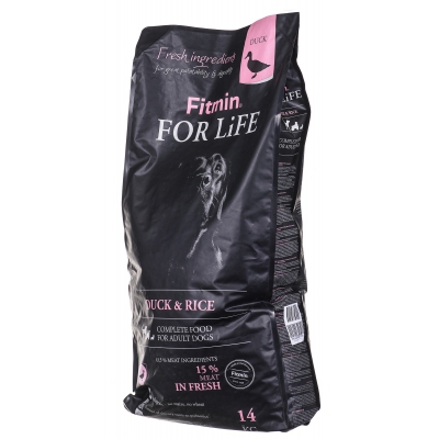 Fitmin FOR LiFE Adult Dogs z kaczką i ryżem 14kg, DLZFIMKSP0021