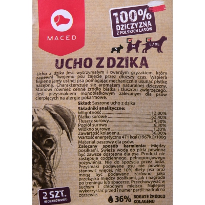 Maced Gryzak dla psa Ucho Dzika 2szt., DLZMDEKSP0153