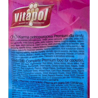 Vitapol Premium pokarm pełnowartościowy dla nimfy 1kg, DLZVITKDT0002