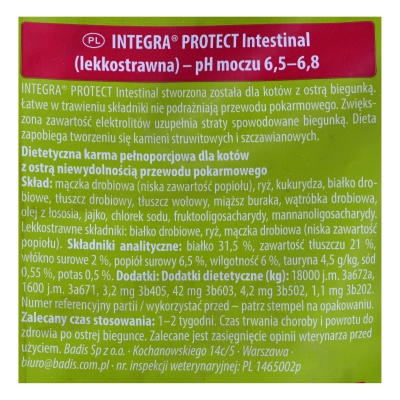 Animonda INTEGRA PROTECT Intestinal Dry - sucha karma dla psów i kotów - 300g, DLZANMKSK0035