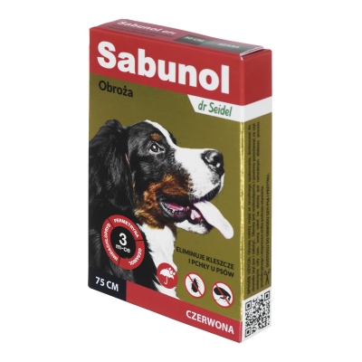 DR SEIDEL Sabunol - obroża przeciw pchłom i kleszczom dla psa czerwona 75cm, AMABEZKAR1612