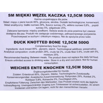 Maced SM Przysmak dla psa Miękki Węzeł z kaczki 12,5cm 500g, DLZMDEKSP0106